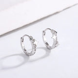 S925 Sterling Silver Star Earrings Hoop Small Jewelry for Girl