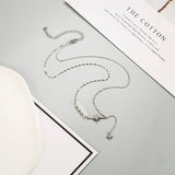 S925 Silver Star Necklace Women's Pearl Diamond Clavicle Chain Jewelry