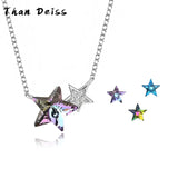 S925 Star Necklace Small Fresh Austrian Crystal Pentagram Collarbone Chain