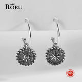 Sterling Silver Starlight Oxidized Hoop Earrings for Women