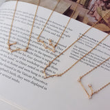 S925 Zodiac Star Necklaces with Zircon Pendant for Women