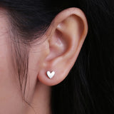 S925 Heart Stud Earrings for Women