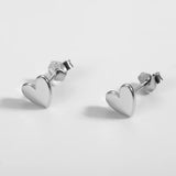 S925 Heart Stud Earrings for Women