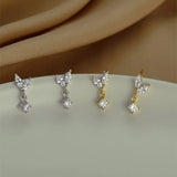 S925 Sterling Silver Stud Earrings Small Leaf Buds Birthday Present