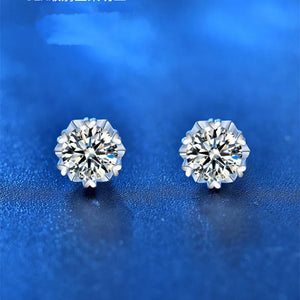 925 Silver Heart Stud Earrings Moissanite Jewelry