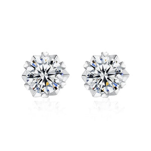925 Silver Heart Stud Earrings Moissanite Jewelry
