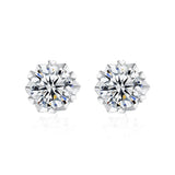 925 Silver Heart Stud Earrings Moissanite Jewelry