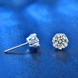 925 Silver Heart Stud Earrings Moissanite Jewelry