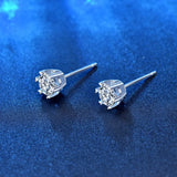 925 Silver Heart Stud Earrings Moissanite Jewelry