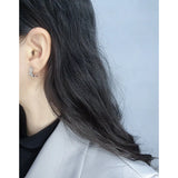 S925 Silver Stud Earrings Rectangular Zircon Jewelry Couple Gift