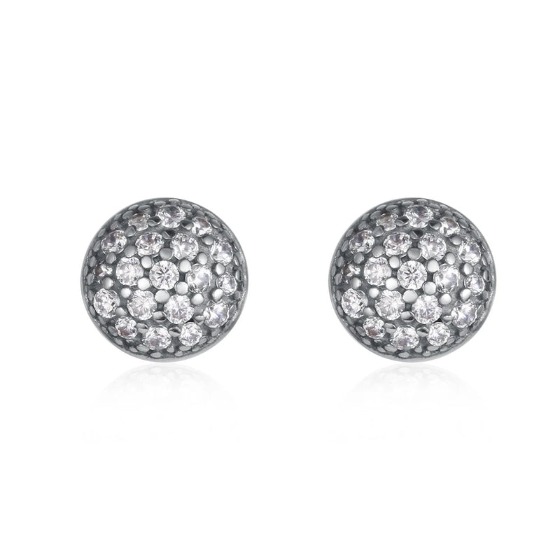 925 Silver Zircon Stud Earrings Party Gift Ear Jewelry Women
