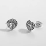 925 Silver Zircon Stud Earrings Party Gift Ear Jewelry Women