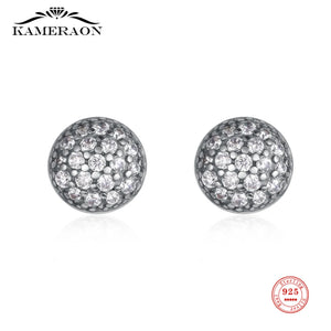 925 Silver Zircon Stud Earrings Party Gift Ear Jewelry Women