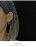 S925 Silver Stud Earrings Small Cold Wind Ear Line Earrings
