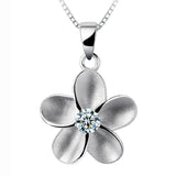 S925 Sterling Silver Stud Plum Blossom Earrings Zircon Charm Jewelry