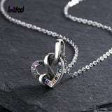Heart Necklace Inlaid Zircon Pendant Chain Jewelry for Women