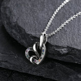 Heart Necklace Inlaid Zircon Pendant Chain Jewelry for Women