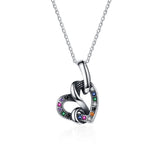 Heart Necklace Inlaid Zircon Pendant Chain Jewelry for Women