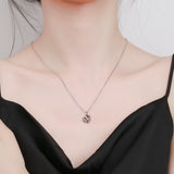 Heart Necklace Inlaid Zircon Pendant Chain Jewelry for Women
