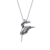 Heart Necklace Inlaid Zircon Pendant Chain Jewelry for Women