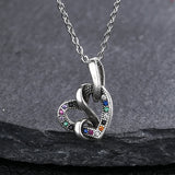 Heart Necklace Inlaid Zircon Pendant Chain Jewelry for Women