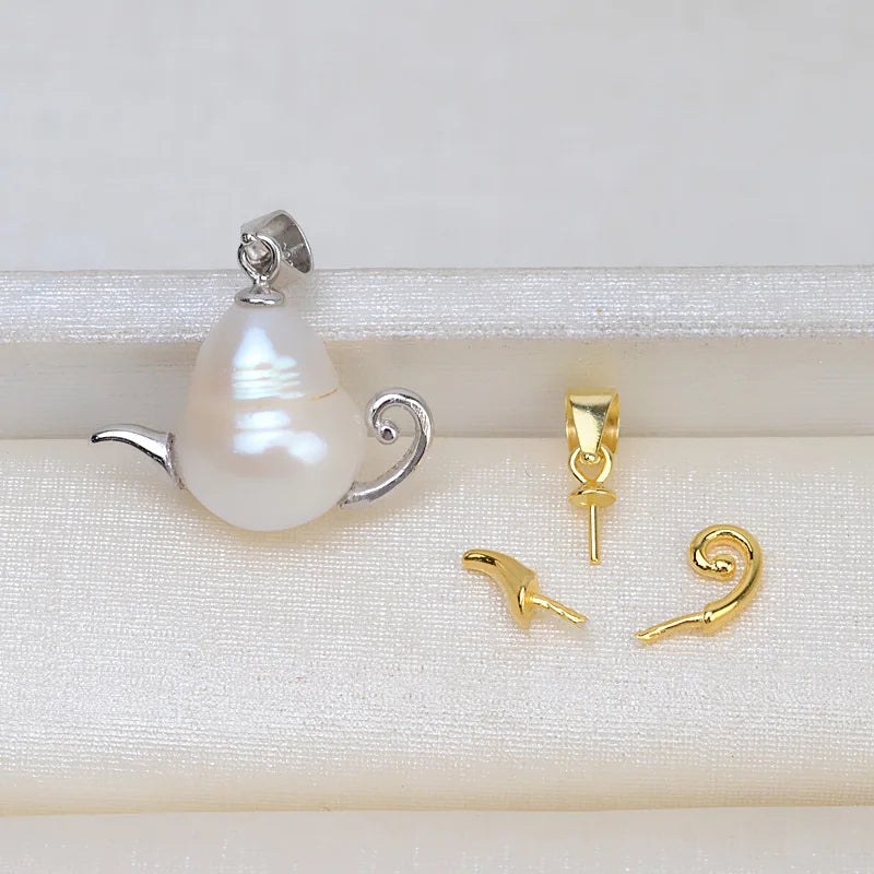 S925 Sterling Silver Teapot Style Pendant Findings