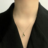 Sterling Silver Tesseract Crystal Necklace Sparkling Pendant Chain