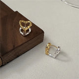 S925 Silver Texture 18k Love Ear Buckle Earrings