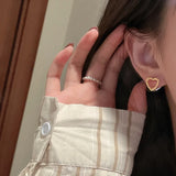 S925 Silver Texture 18k Love Ear Buckle Earrings