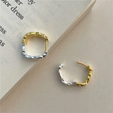 S925 Texture & Silver Contrast Ear Buckle Earrings