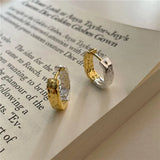 S925 Texture & Silver Contrast Ear Buckle Earrings
