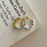 S925 Texture & Silver Contrast Ear Buckle Earrings