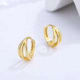 S925 Sterling Silver Earrings for Women Three-layer Lines Jewelry