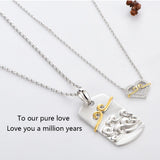 S925 Sterling Silver Tight charm Couple Necklace Men Women Pendant