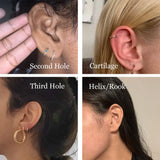 S925 Tiny Huggie Rainbow CZ Hoop Earrings for Women Girls
