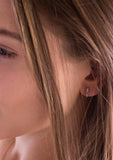 S925 Tiny Huggie Rainbow CZ Hoop Earrings for Women Girls