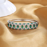 925 Silver Green Zircon Bracelet for Women - Wedding Anniversary Gift