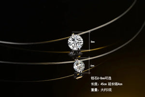 S925 Silver Transparent Fishing Line Necklace with Zircon Clavicle Chain