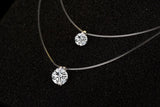 S925 Silver Transparent Fishing Line Necklace with Zircon Clavicle Chain