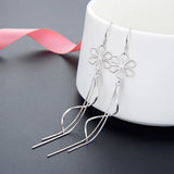 S925 Silver Tremella Hook Long Tassel Earrings