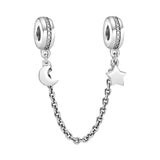 S925 Silver Safety Chain Charm for Bracelet DIY Jewelry Women Birthday