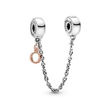 S925 Silver Safety Chain Charm for Bracelet DIY Jewelry Women Birthday
