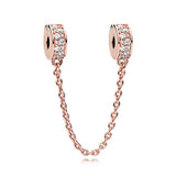 S925 Silver Safety Chain Charm for Bracelet DIY Jewelry Women Birthday