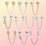 S925 Silver Safety Chain Charm for Bracelet DIY Jewelry Women Birthday