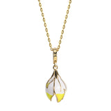 S925 Silver Magnolia Flower Necklace Epoxy Clavicle Chain
