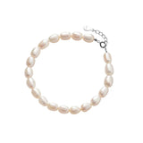 S925 Sterling Silver Pearl Bracelet Natural Retro baroque pearl irregular