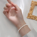 S925 Sterling Silver Pearl Bracelet Natural Retro baroque pearl irregular