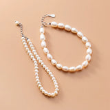 S925 Sterling Silver Pearl Bracelet Natural Retro baroque pearl irregular