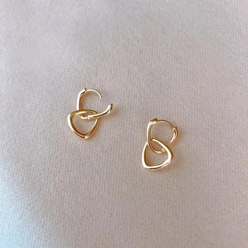 S925 Silver Triangle Ring Earrings