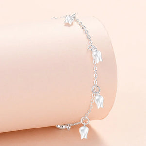 Sterling Silver Tulip Bracelet Flower Girl Birthday Party Gift